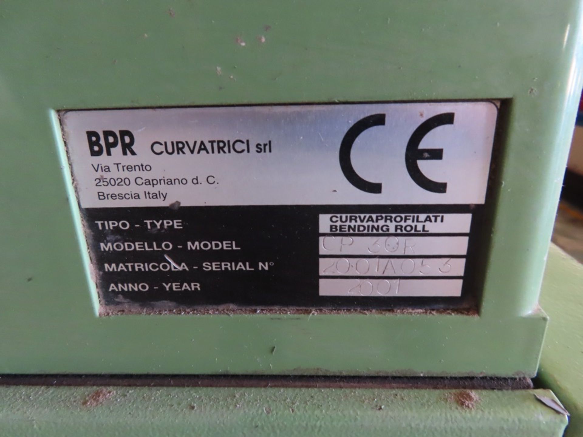 2001 BPR CURVATRICI VERT./HORIZ. STRUCTURAL BENDING ROLL, M# CP30R, S/N 2001A053 - Image 5 of 7
