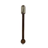 A 19th century mahogany cistern tube stick barometer signed by A Tarelli