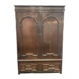 Late 18th century oak hanging cupboard