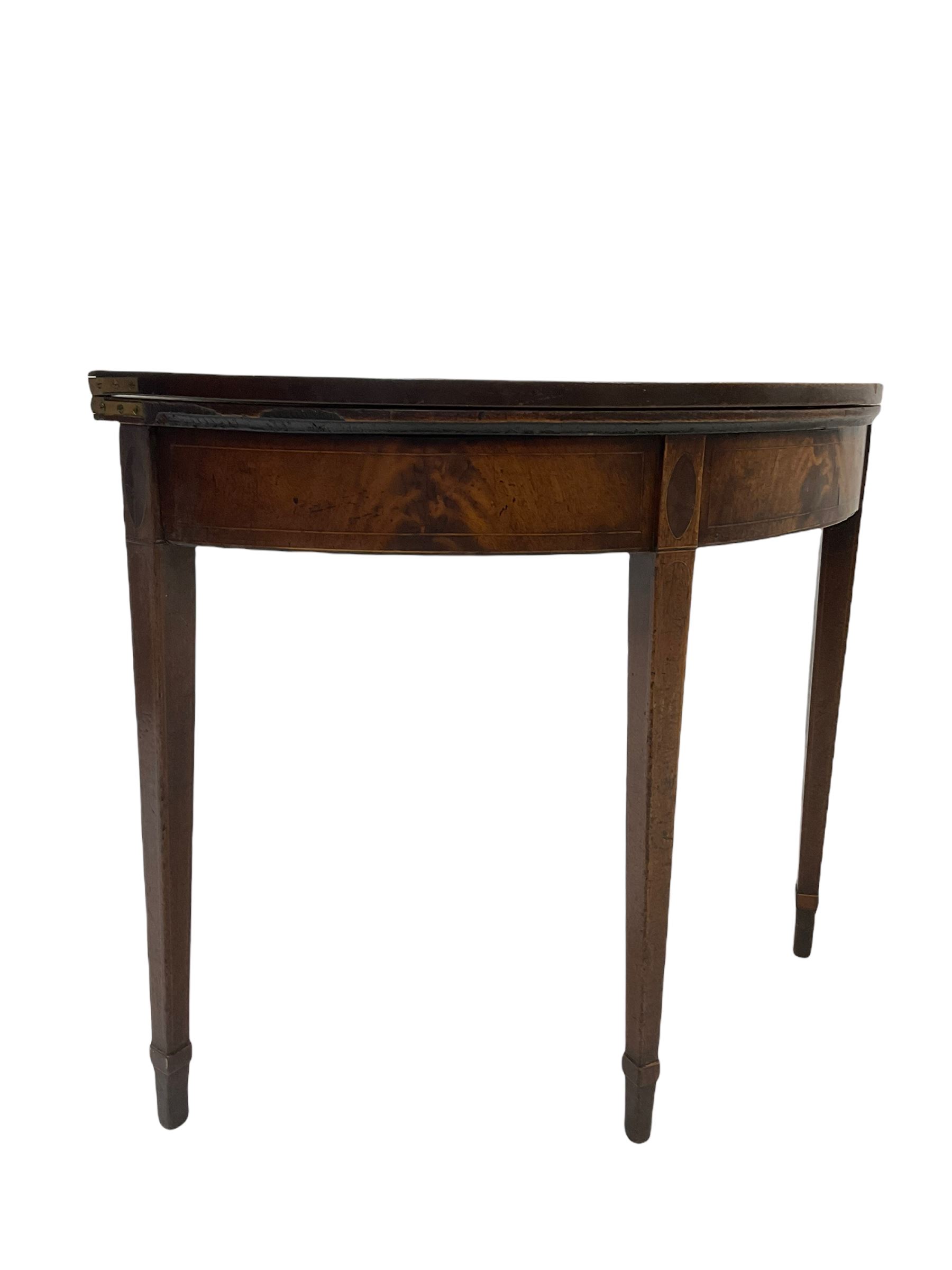 George III mahogany demi-lune tea table - Image 2 of 5