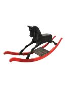 Black and red rocking horse