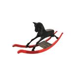 Black and red rocking horse