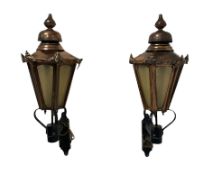 Pair Victorian style copper lanterns