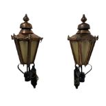 Pair Victorian style copper lanterns