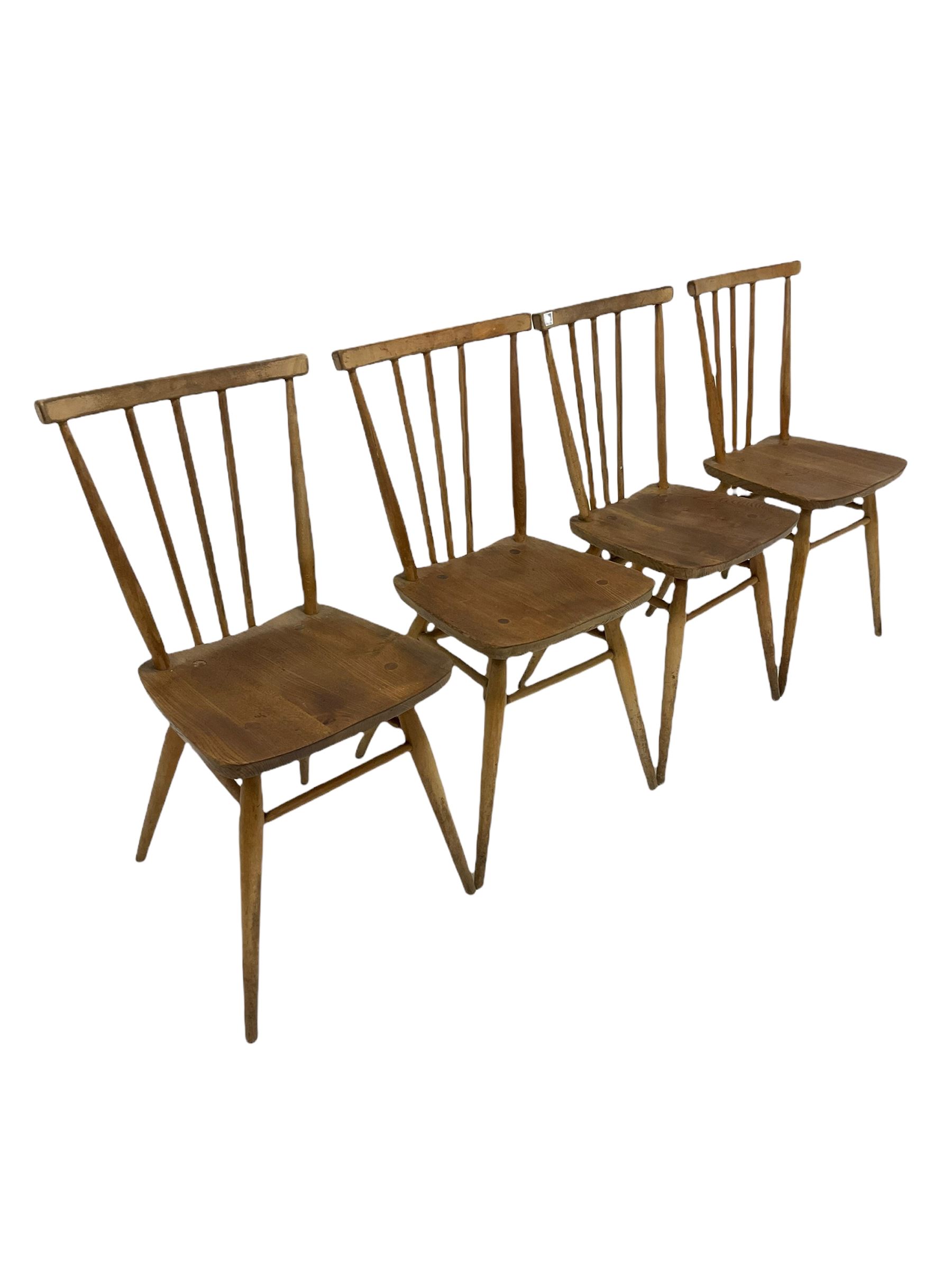 Set four Ercol blonde beech and elm chairs - Image 2 of 4