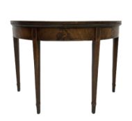 George III mahogany demi-lune tea table