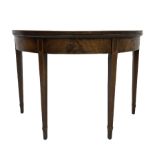 George III mahogany demi-lune tea table