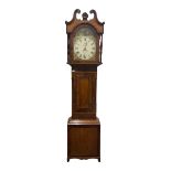 A provincial Victorian 30hr longcase clock in a contrasting light oak and mahogany case with a movem