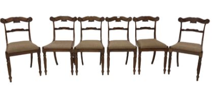 Set six regency style mahogany dining chairs