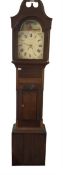 A mid Victorian longcase clock with a thirty-hour chain driven countwheel movement striking the hour