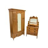 Edwardian two piece satin walnut bedroom suite