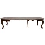 Large 20th century mahogany extending dining table