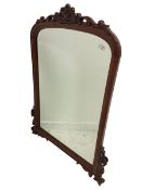 Victorian style mahogany framed wall hanging mirror