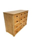 Victorian pine multi drawer chest