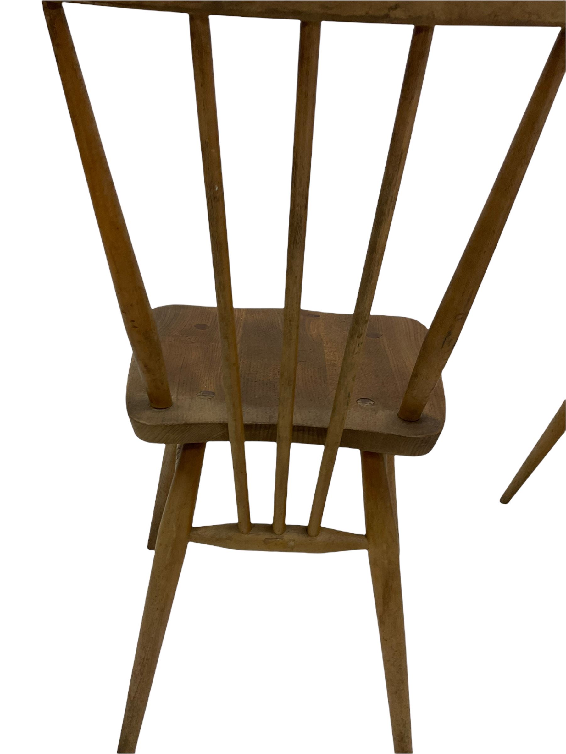Set four Ercol blonde beech and elm chairs - Image 4 of 4