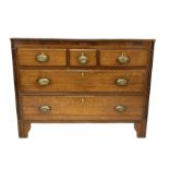 George III and later oak chest of drawers