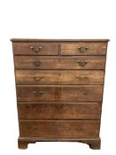 19th century and later oak chest of drawers