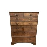 19th century and later oak chest of drawers