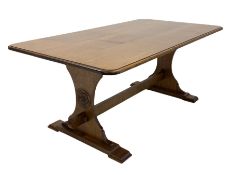 20th century oak refectory style dining table