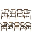 Set of nine early 20th century smokers chairs