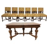 Victorian oak dining table