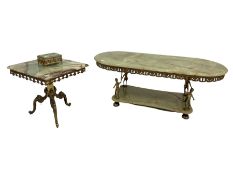 Figural gilt metal and onyx coffee table (L114cm