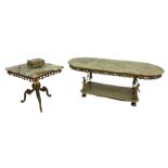 Figural gilt metal and onyx coffee table (L114cm