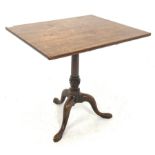 George III mahogany square tilt top occasional table