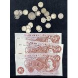 Four Hollom ten shilling notes