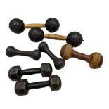 Two 19th/ early 20th century G.B. No. 4 cast iron dumbbells