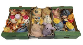 Winnie the Pooh pottery biscuit jars and covers including Winnie the Pooh