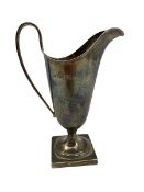 Georgian silver cream jug on square base Sheffield 1935 2.8oz