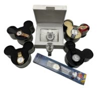Disney wristwatches comprising four Ingersoll wristwatches in Mickey Mouse shaped tin cases