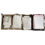 Four boxes of bed and table linen