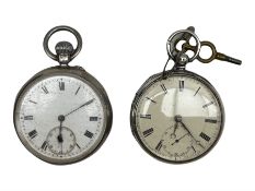 Two silver cased lever pocket watches