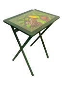 Folding table with fruit panel