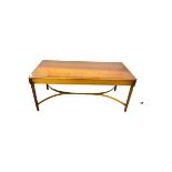 Mahogany coffee table with reeded supports