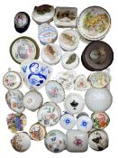 Various porcelain trinket boxes including Hammersley