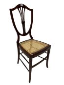 Edwardian style mahogany cane chair