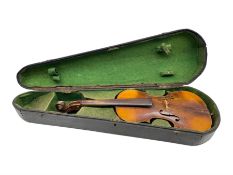 Vintage violin in wooden carrycase