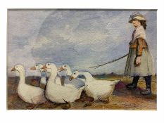 English School (20th century): Goose Girl