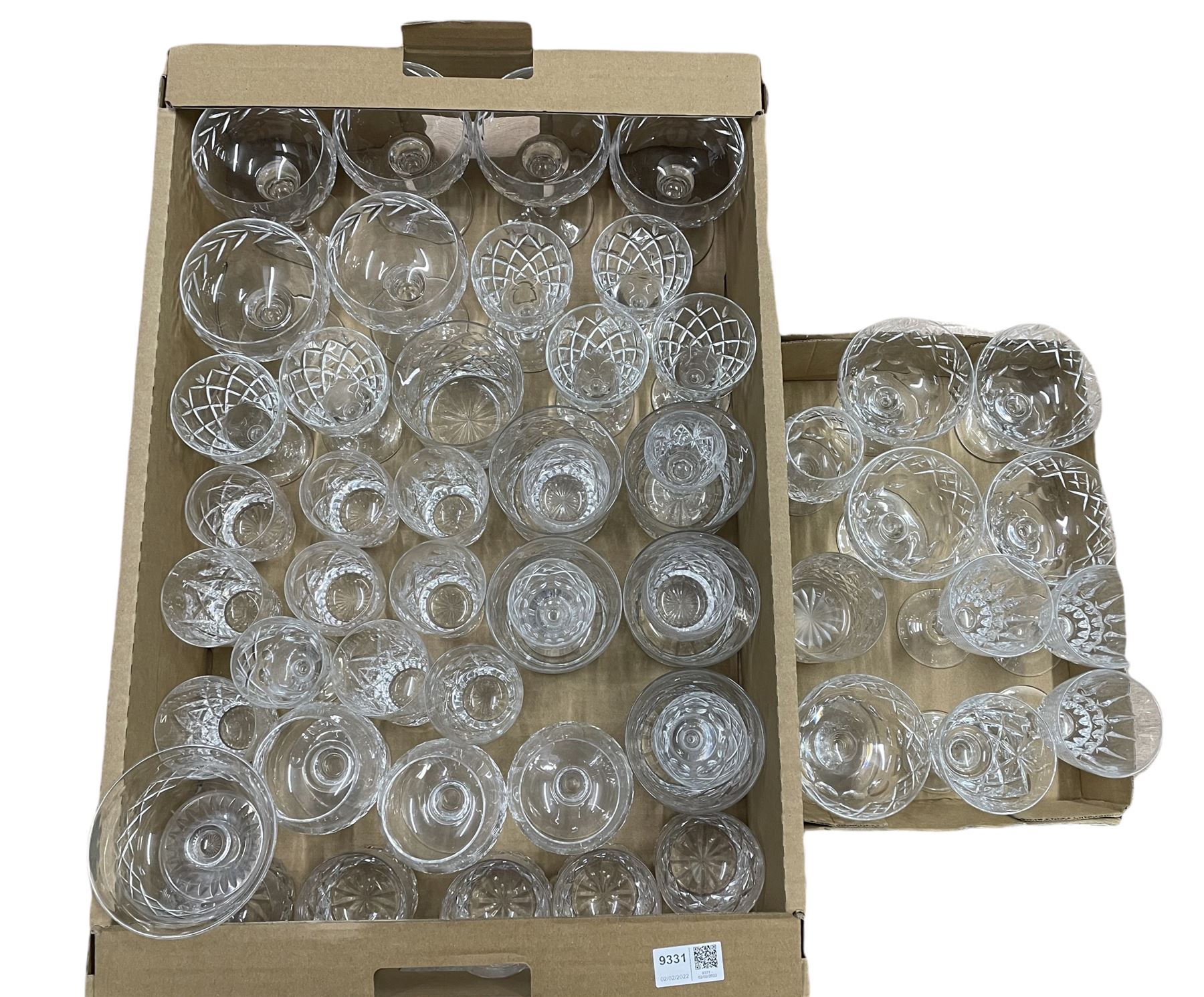 Quantity of cut table glass including tumblers