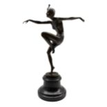 Art Deco style bronze figure of a dancer after 'Nick'