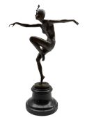 Art Deco style bronze figure of a dancer after 'Nick'