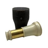 19th century brass and ivory single-draw spyglass