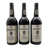 Three bottles of Warre's vintage port 1977