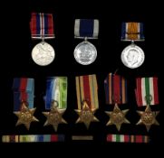 Group of seven WWII medals comprising 1939-45 Star