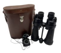 Pair of WW2 Bar & Stroud 7x CF41 military binoculars serial no. 56045 together with a military compa