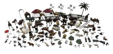 Collection of lead zoo and wild animals marked for Britains