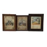 Three early 19th century framed Valentine cards